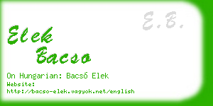 elek bacso business card