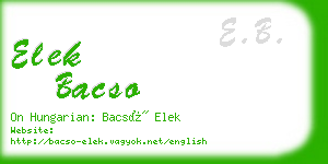 elek bacso business card